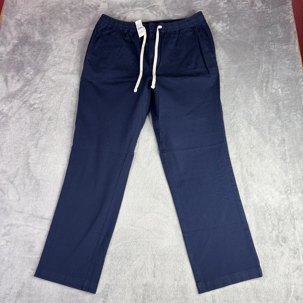 J.Crew Dock Pant Mens Large Navy Blue New NWT Cotton Blend Stretch AV223